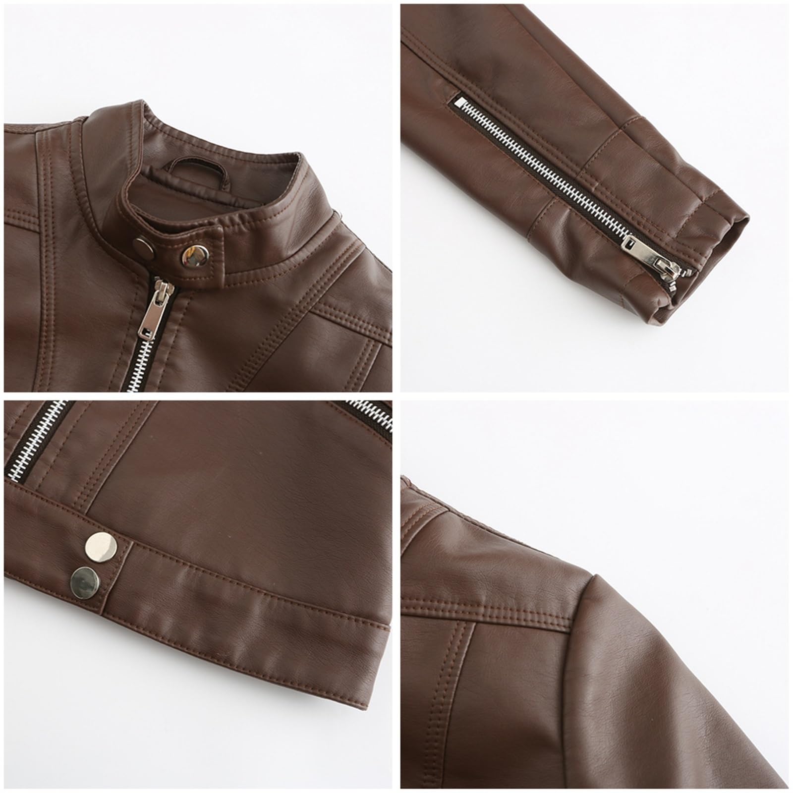 Chaqueta De Piel Sintética para Mujer, Blazer De Manga Larga Entallado para Un Look Casual, De Negocios, Entrevista O Semiformal