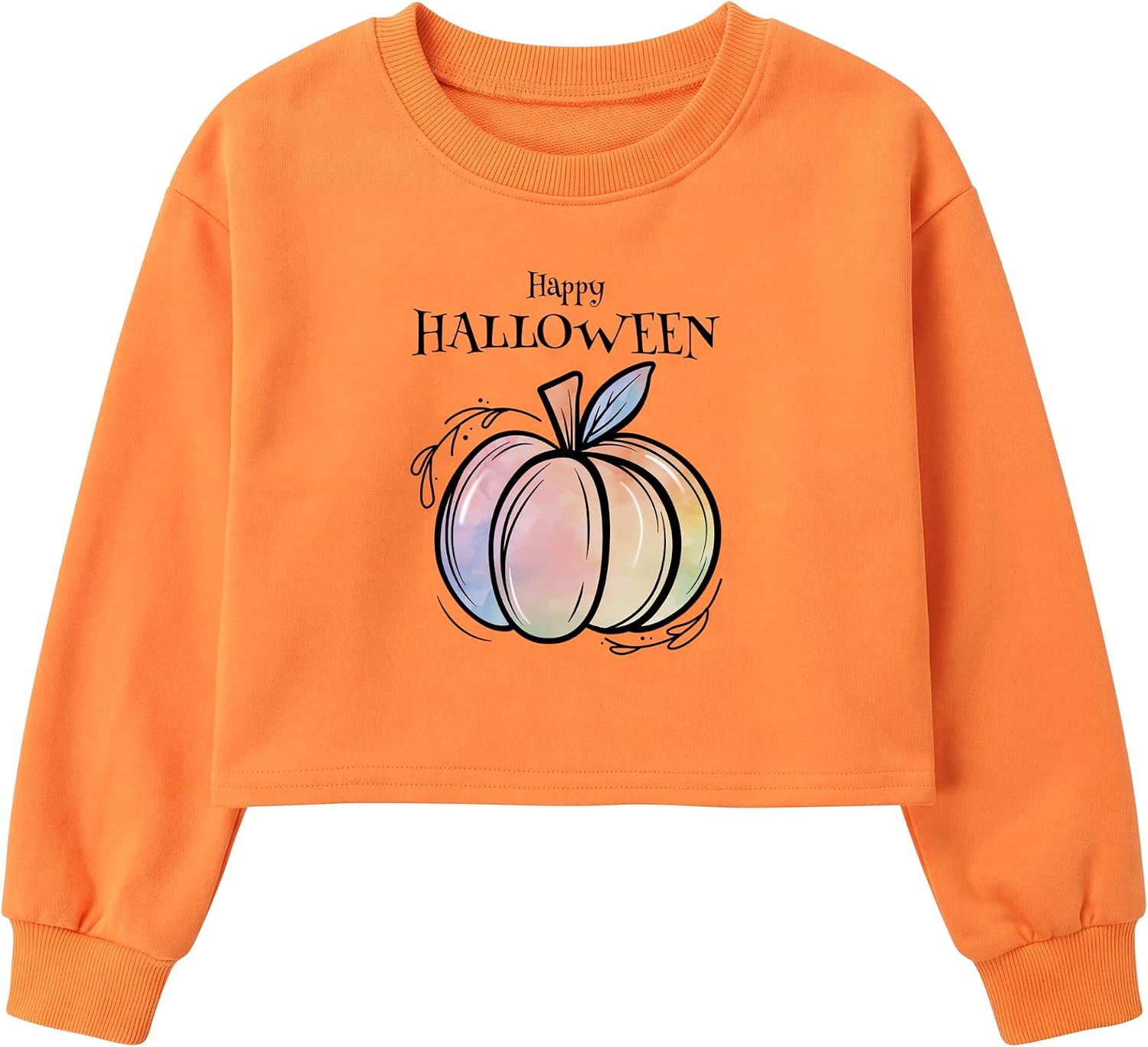 Cubear Girls Halloween Sweatshirt Pumpkin Graphic Long Sleeve Pullover