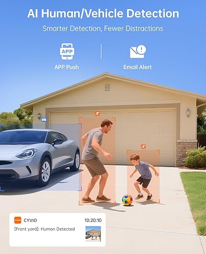 Miniatura 6 de Sistema de cámara de seguridad con cable 4K PoE con NVR, 4 cámaras exteriores de 8 MP, grabación local 24/7, sin tarifas mensuales, detección de