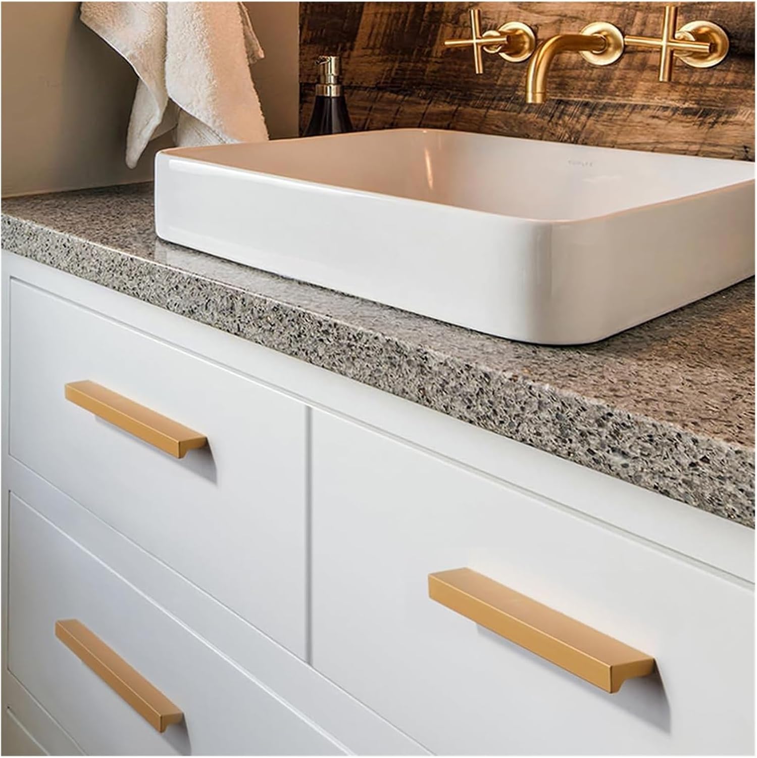 Hidden Furniture Handles Gold Furniture Pull Handles L-Shaped Cabinet Door Handles 2 Pcs Kitchen Cupboard Pulls Solid Drawer Handles, Aluminum Alloy(Length 150mm)