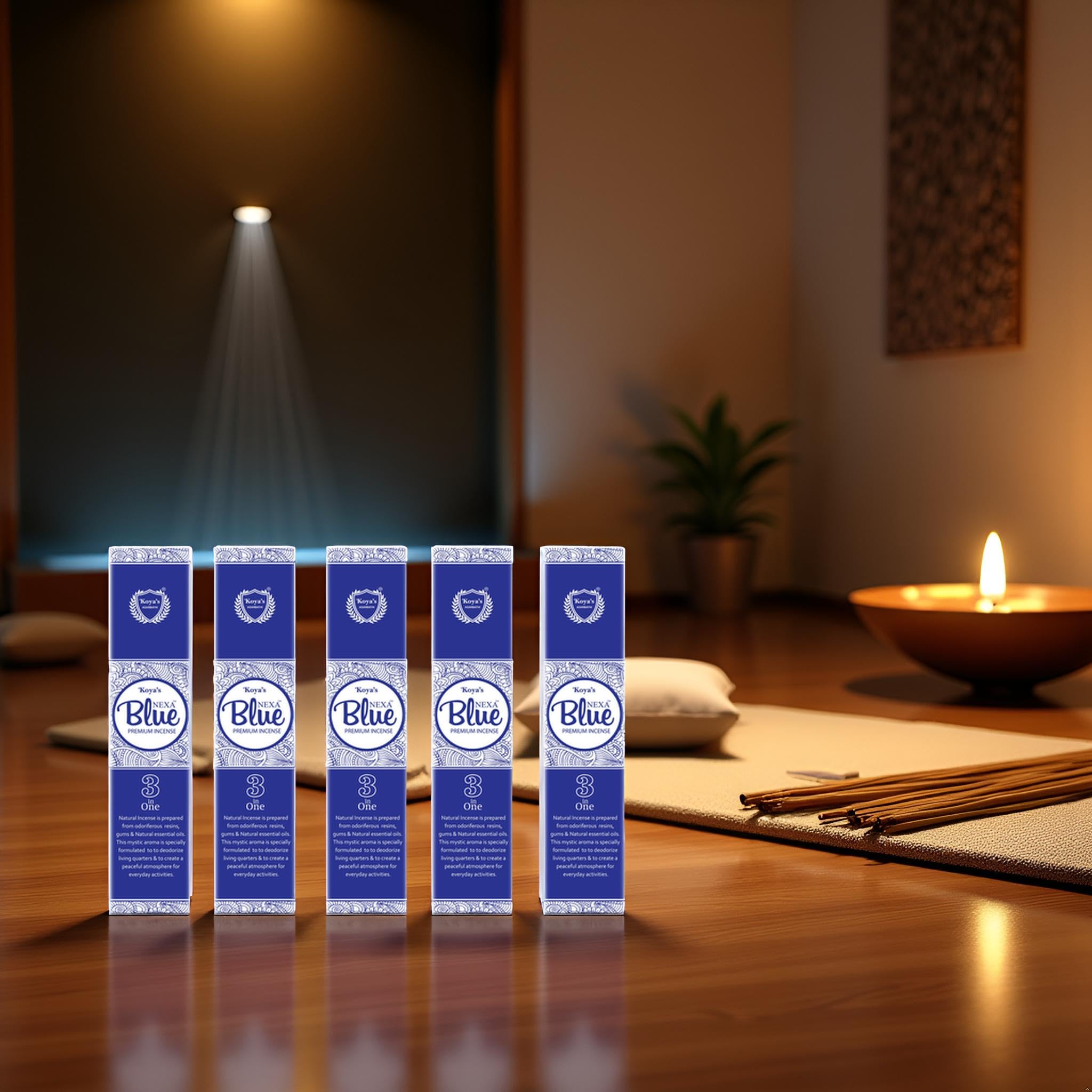 Koya's Agarbathi Natural Nexa Blue 9-Inch Incense Sticks (Pack of