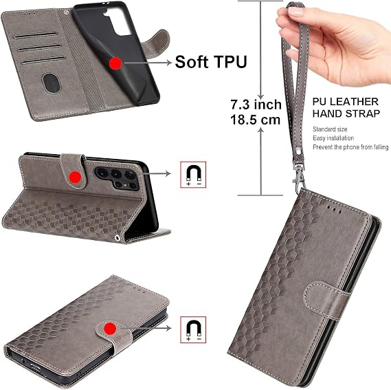 SIENIANLINE Mobile Phone Case for iPhone X/iPhone XS Case Premium PU Leather Flip Case Protective Flip Case with Card Slot and Foldable Wallet Case for iPhone X/iPhone XS - Grey 3 Kartenfächer & 1 Geldfach Magnetverschluss Ständerfunktion robuste Premium PU Leder Klapphülle für iPhone X / XS