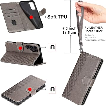 SIENIANLINE Mobile Phone Case for iPhone X/iPhone XS Case Premium PU Leather Flip Case Protective Flip Case with Card Slot and Foldable Wallet Case for iPhone X/iPhone XS - Grey 3 Kartenfächer & 1 Geldfach Magnetverschluss Ständerfunktion robuste Premium PU Leder Klapphülle für iPhone X / XS