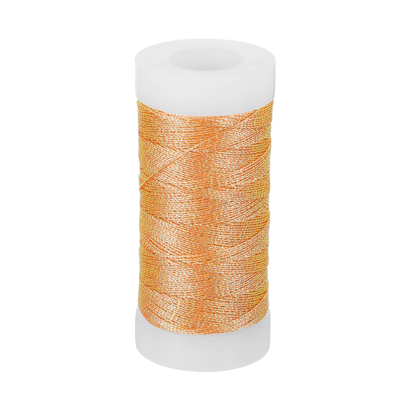 PATIKIL Metallic Thread, 100 Yards Embroidery Thread for Sewing Machine Hand Embroidery DIY Crafts Needlework Gift Wrapping Jewelry Making Decoration, Colorful Orange