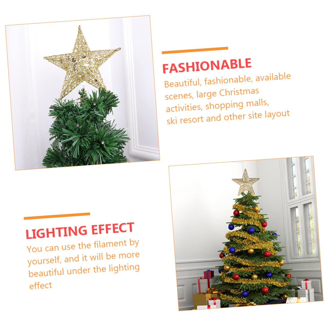 Ciieeo 6stücke Weihnachtsbaumspitzen Glitzernder Stern Goldene Baumdeko Für Festliche Für Zuhause Geschäfte Und Hotels