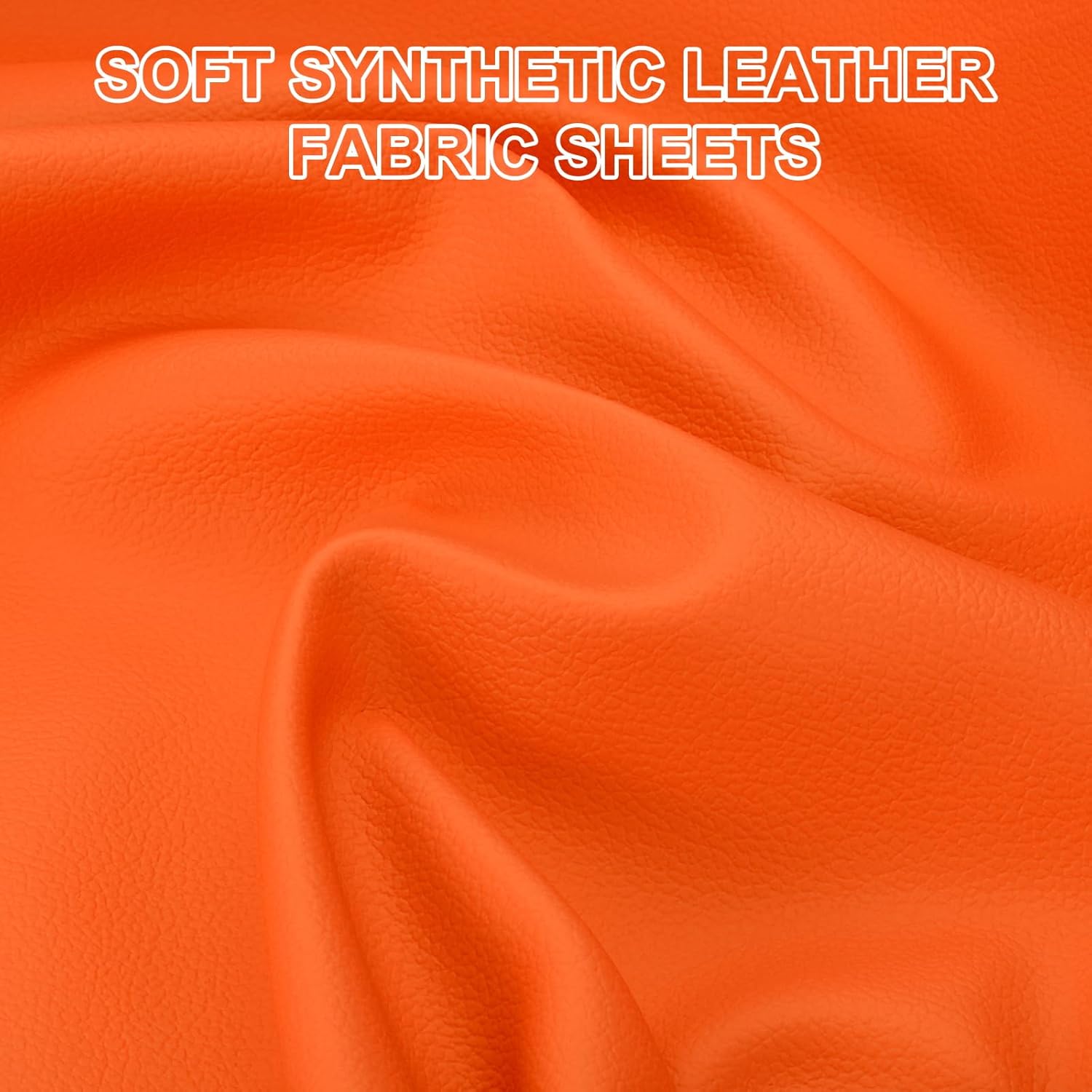 PATIKIL 63x39.4in Faux Leather Sheets, Faux Leather Fabric Sheets Vinyl Fabric Synthetic Soft Waterproof PU for Replacement Upholstery Car Furniture Sofa Boat Marine, Orange Red
