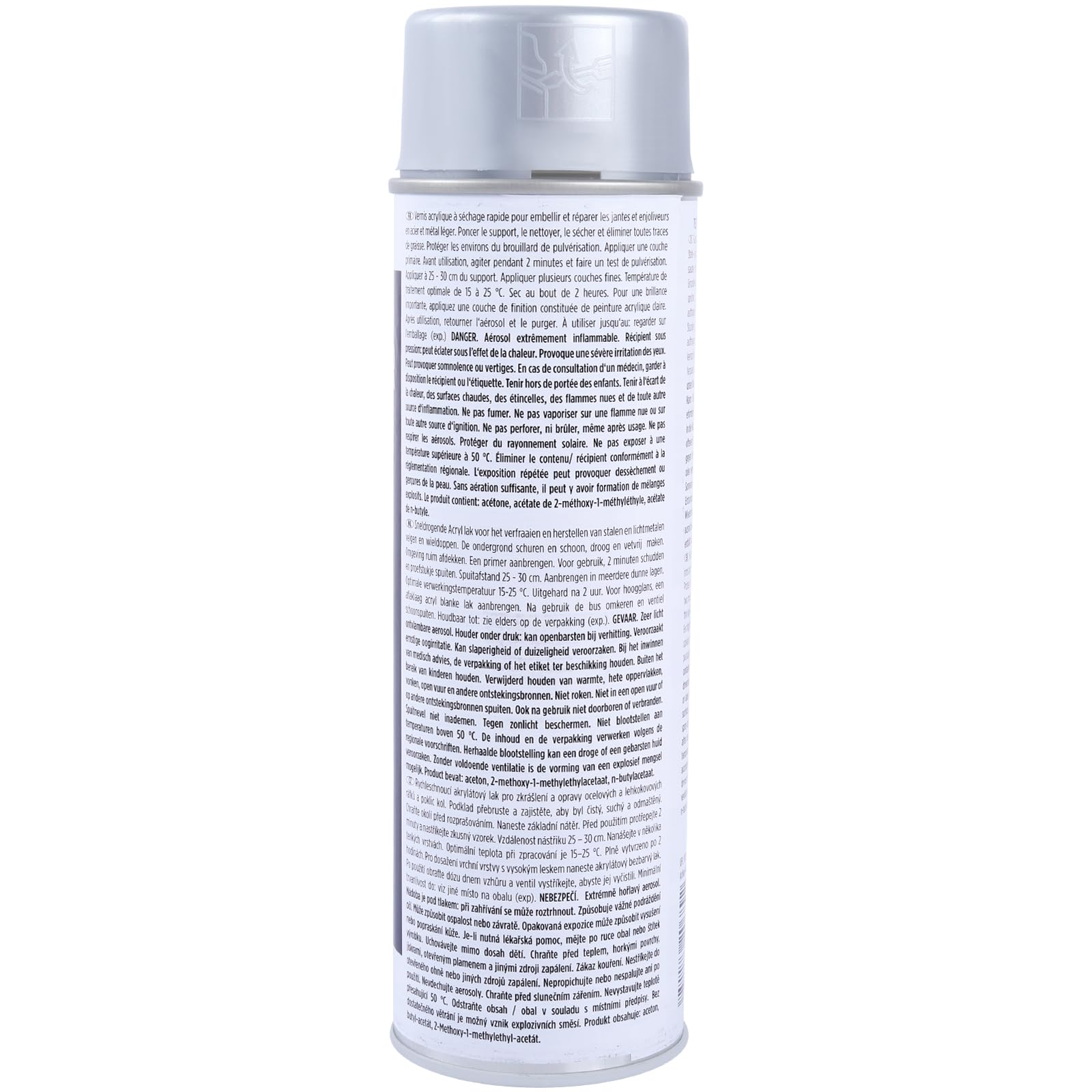 TECPO Felgensilber-Spray, 8x 500ml Schnell Trockend Felgenlack auf Acrylbasis für Reparatur von Stahl und Leichtmetall