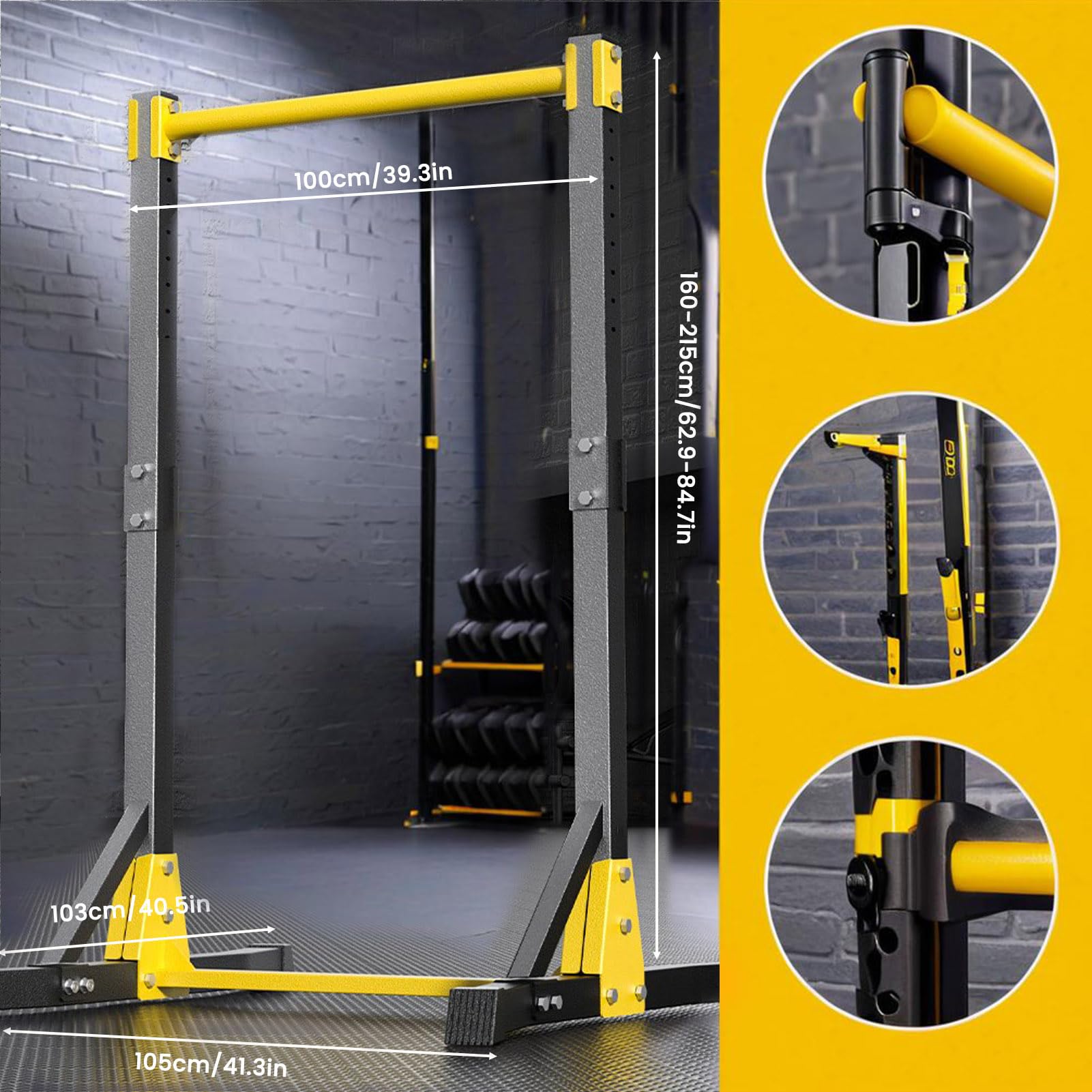 Power Tower Station de traction portable réglable en hauteur pour salle de sport à domicile 181,4 kg avec réglage à 11 vitesses