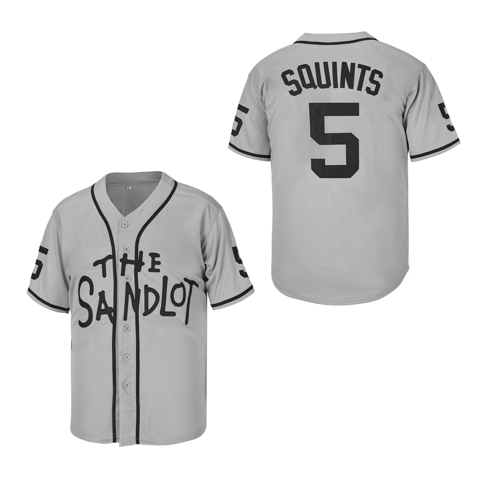 Youth Sandlot #5 Michael Squints Fashion Kids Movie Baseball Jersey Stitched Grey Size XL