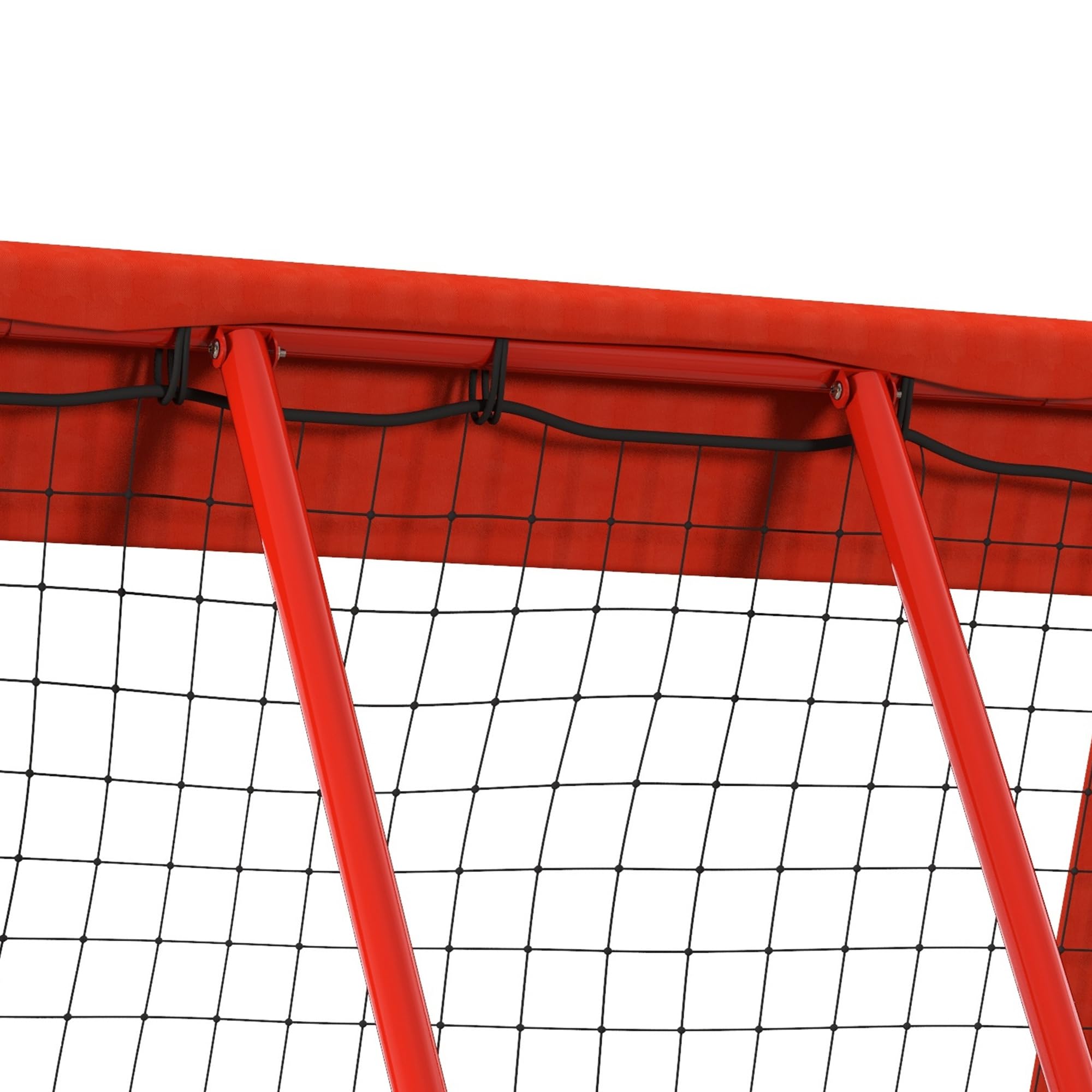 HOMCOM Calcio rimbalzo 128 x 118 cm con bordo di protezione, picchetti regolabili in 5 livelli, porta calcio portatile per adolescenti