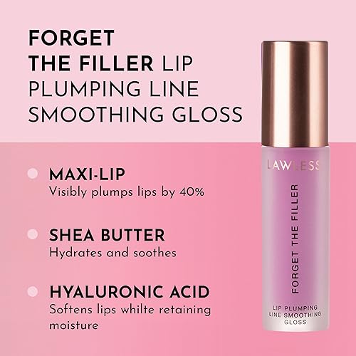Miniatura 2 de Lawless Forget the Filler Lip Plumping Line Smoothing Gloss - Violet Bloom - Brillo de labios voluminizador prémium con ingredientes naturales