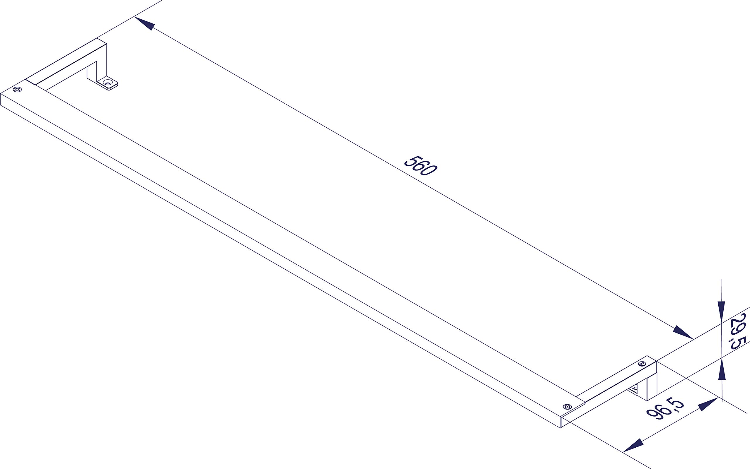 FACKELMANN LED-Aufsatzleuchte für Spiegelschrank SCENO / Maße (B x H x T): ca. 56 x 2 x 10 cm / hochwertige LED-Leuchte fürs Badezimmer / Farbe: Silber / Energieeffizienzklasse A
