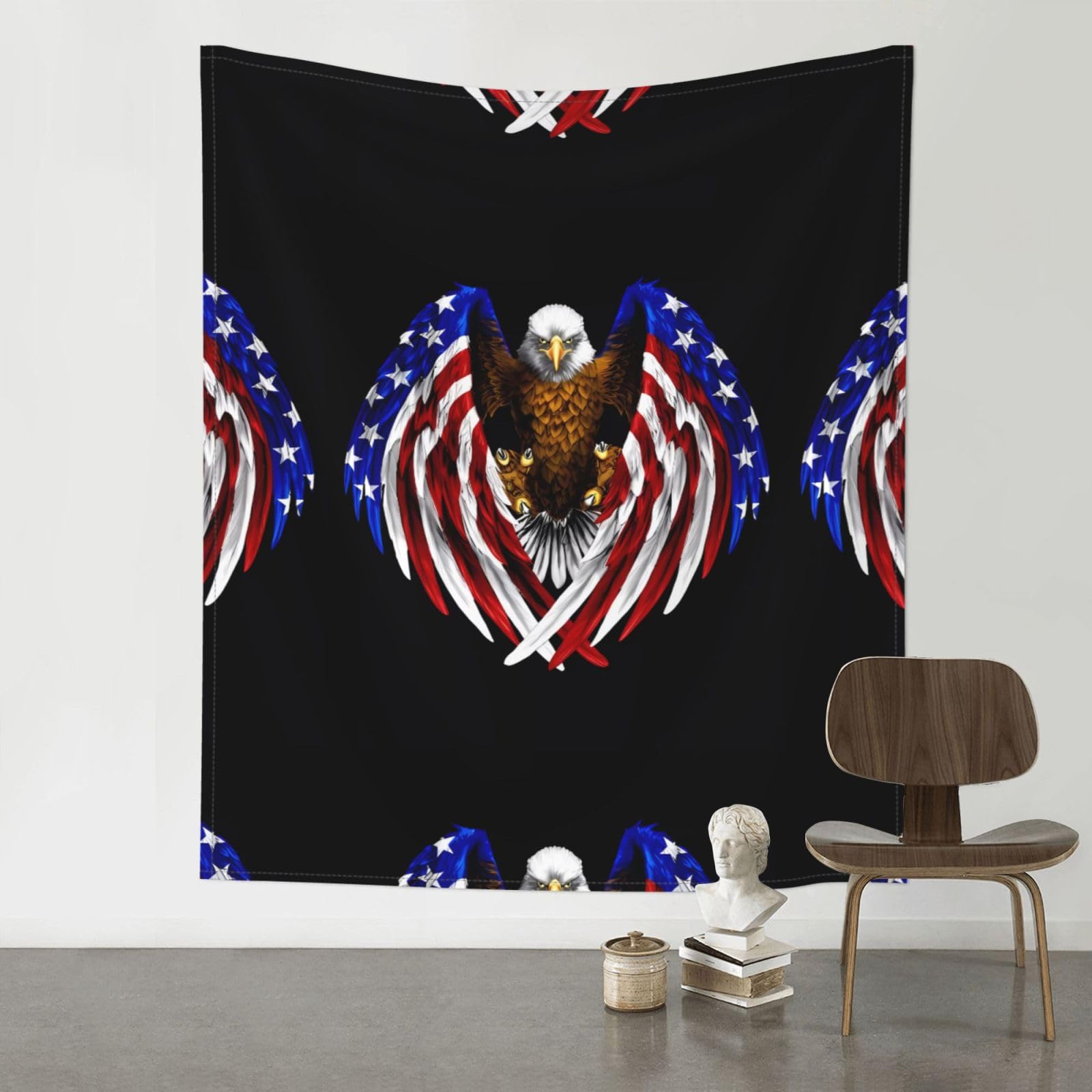 YYHHAOFA USA Flag Patriotic Eagle Prints 60x51in Wall Tapestry Boho Chic Dorm Decor & Beach Throw Blanket