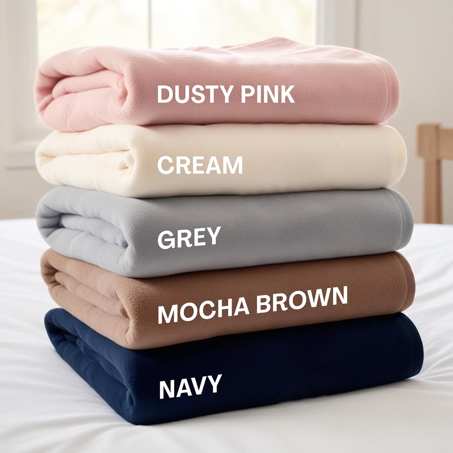 Ships Next Day, Made in USA - Personalized Blankets for Adults 60 X 80 Inch - Fleece Heated Throw Customize Blanket with Name, Embroidered with Name Personalized Gift - Cream