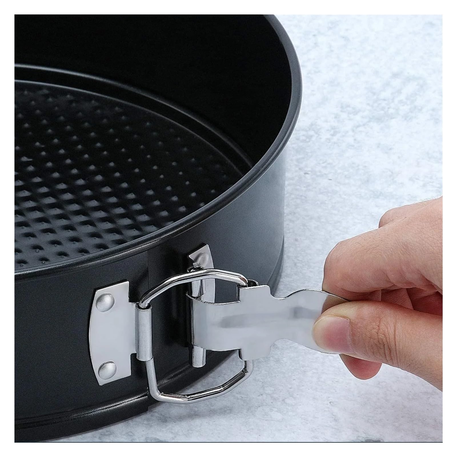 Generico Stampo da forno in acciaio al carbonio da 12-24 cm, antiaderente, tortiera rotonda, utensile da cucina for torte(B set:20/22/24cm)
