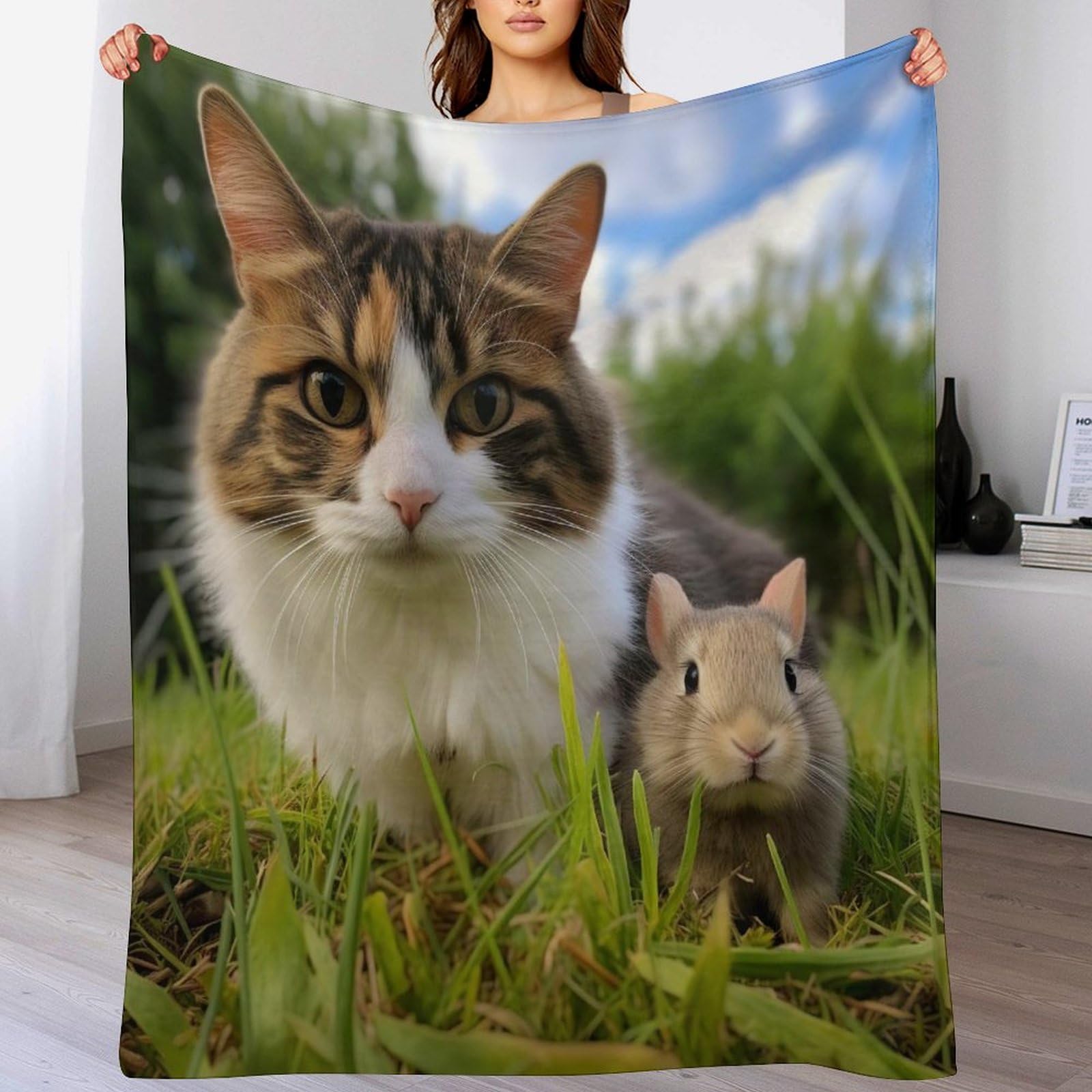 Couverture polaire chat contre le froid plaid épais lit et canapé