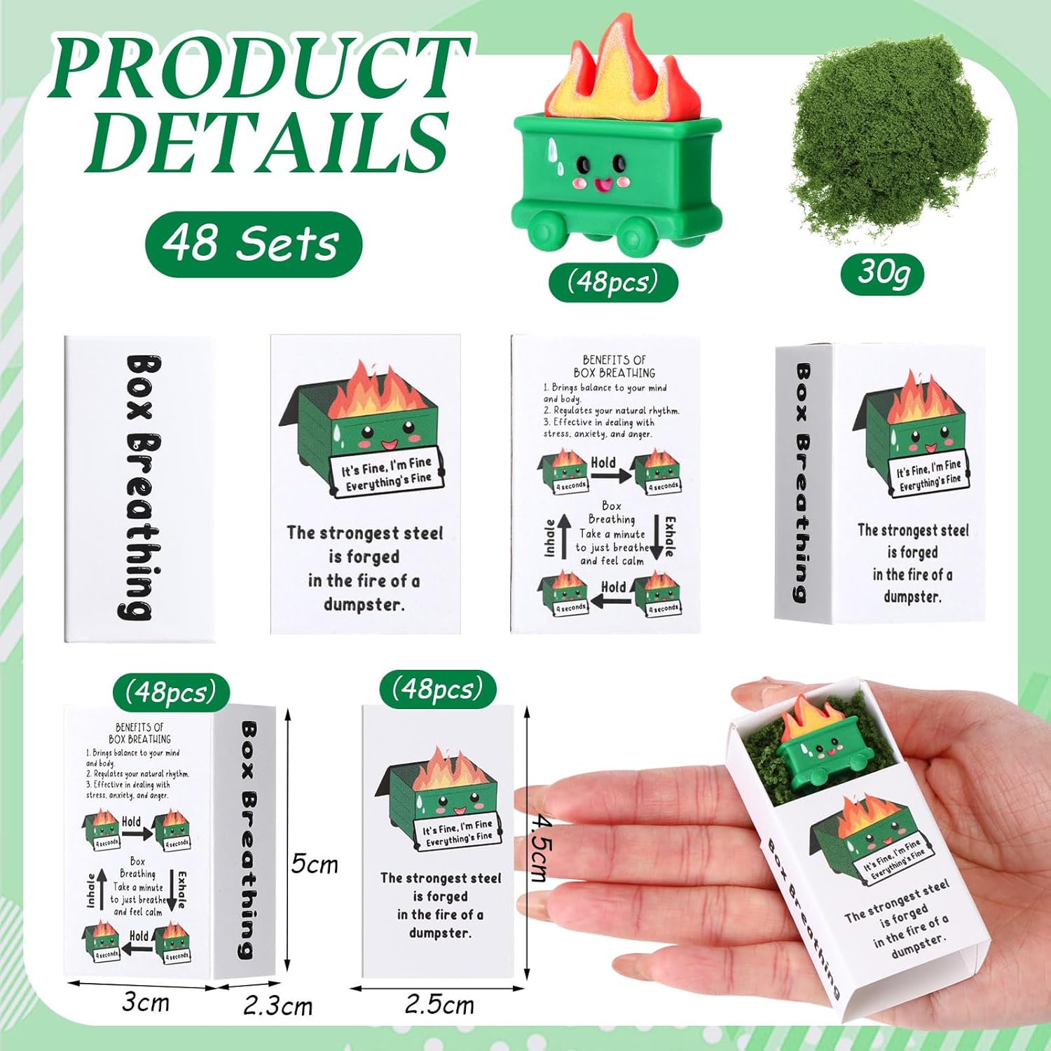 Wonderjune 48 Sets Dumpster Emotional Funny Desk Accessories Resin Dumpster Trash Shape Gift Employee Appreciation Gifts Coworker Support Gifts for Staff Team Teacher Nurse Volunteer Holiday