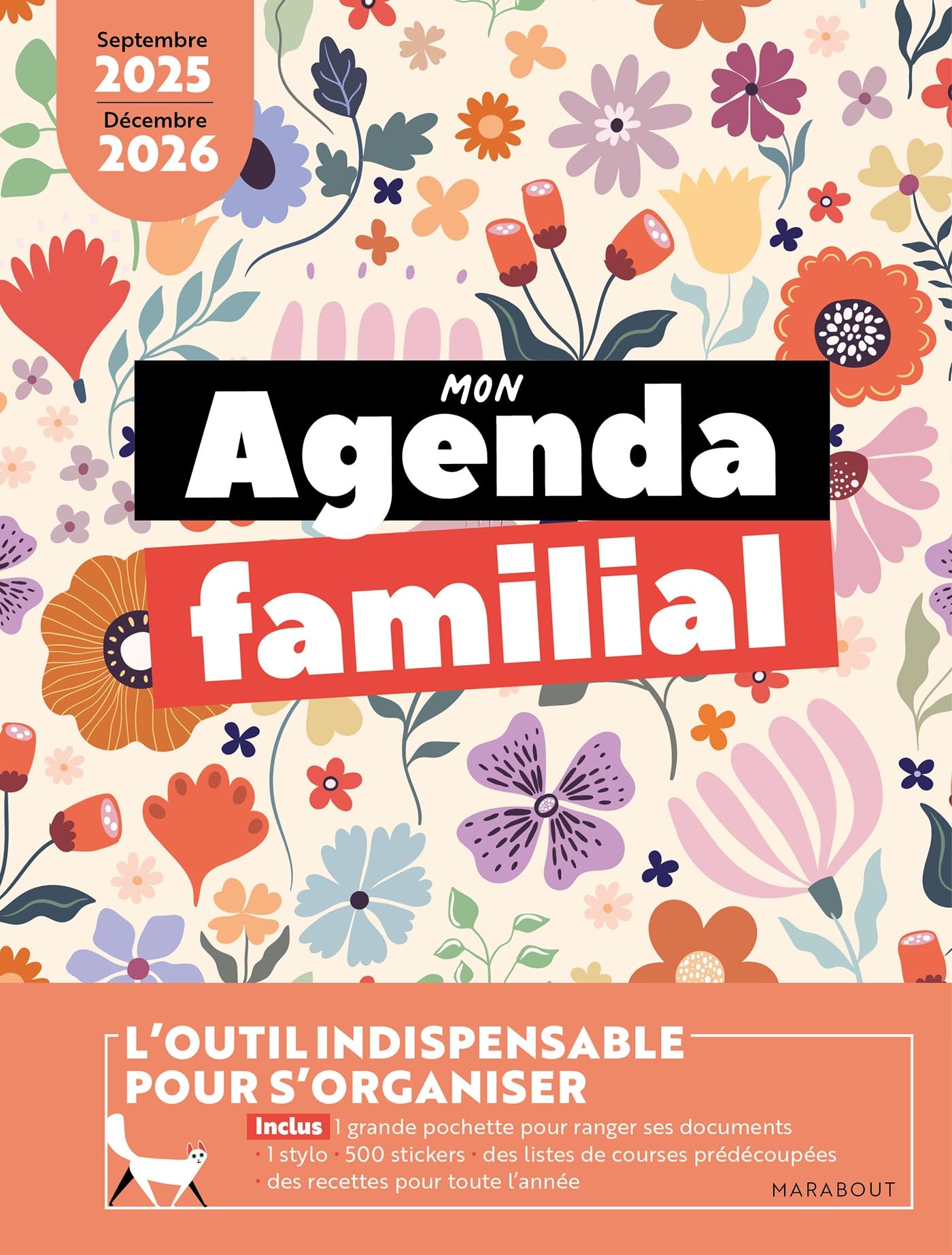 Mon agenda familial 2025-2026: Septembre 2025 - Décembre 2026: 31595