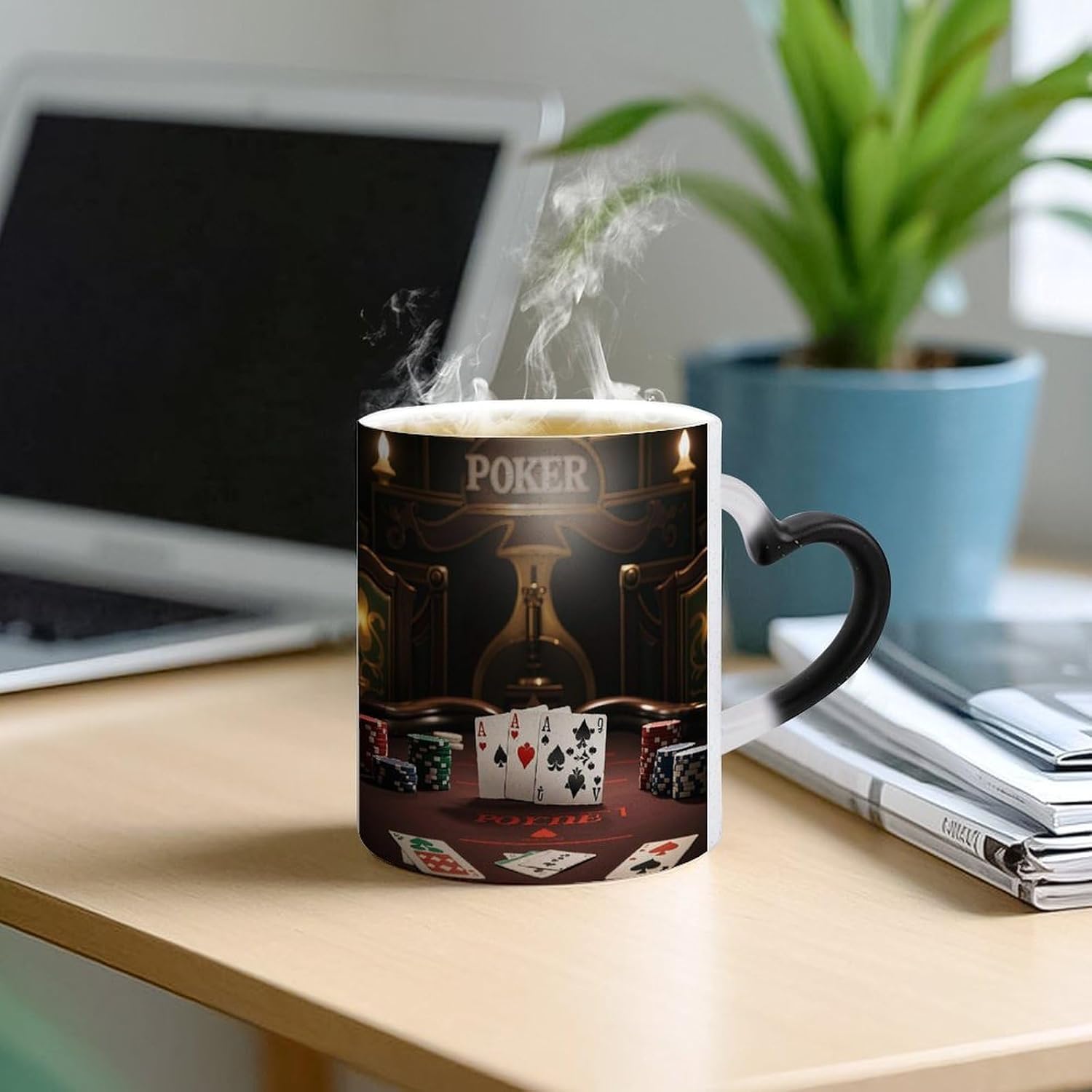 Color Changing Mug, Novelty Coffee Magic Cup, Poker Tournament image 5