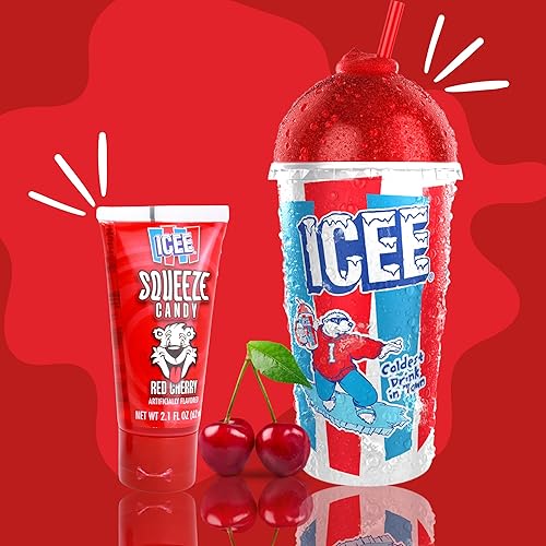 Miniatura 4 de ICEE Squeeze Candy - Tubos de gel de caramelo caramelos líquidos exprimibles con sabor a frambuesa azul y cereza aperitivos nocturnos de cine o