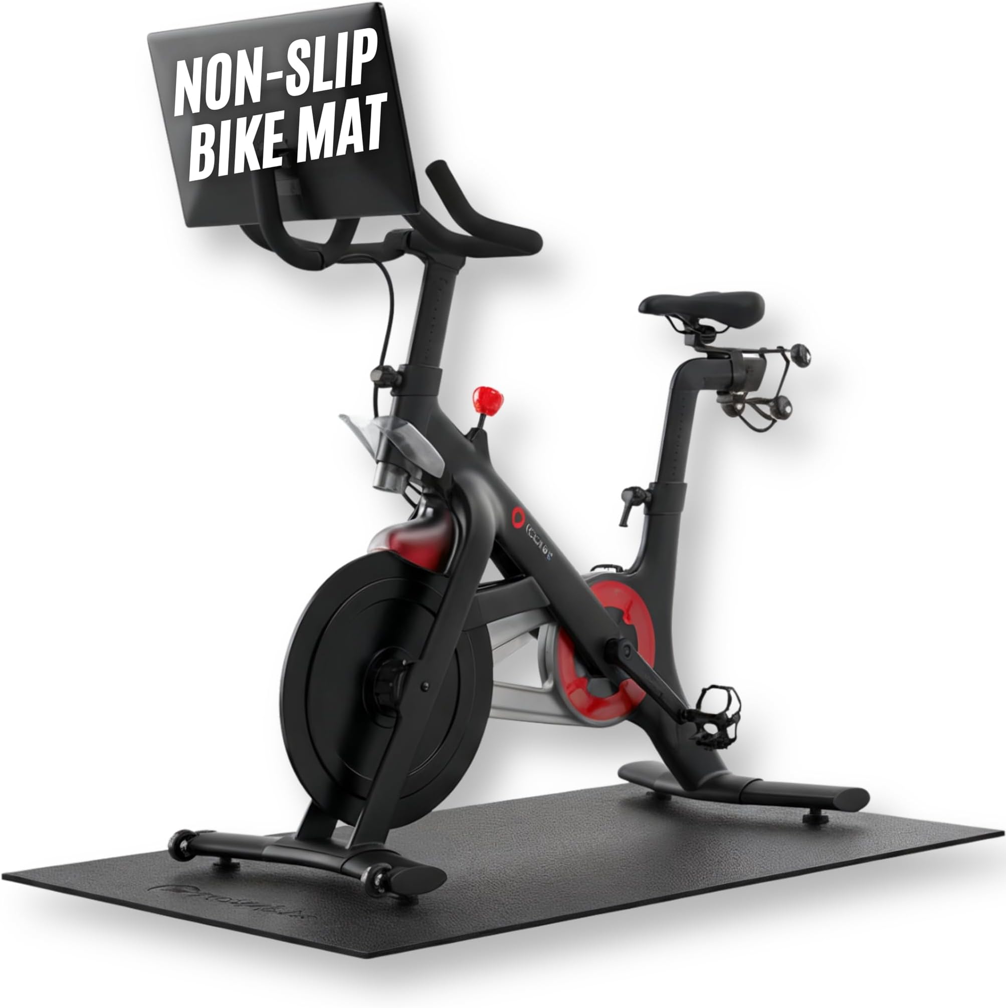 Powr Labs Bike Mat Compatible with Peloton, Treadmill, Exercise Equipment, Elliptical, Walking Pad, Indoor Bike Trainers, Home Gym Workout - Protects Hardwood Floors and Carpet