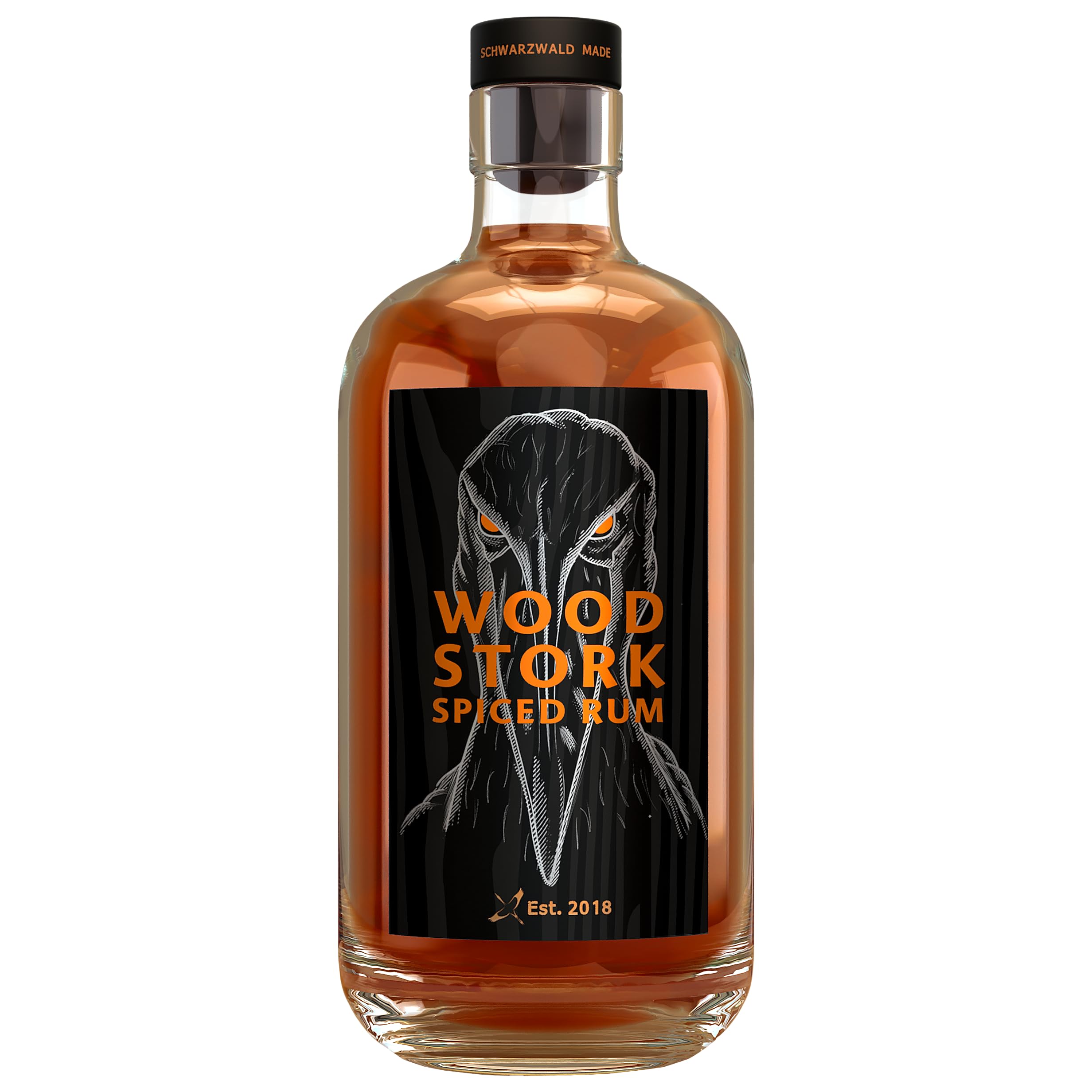 Wood Stork Schwarzwald Spiced Rum | Gebrannt im Schwarzwald, verfeinert mit exotischen Aromen aus Übersee (40% vol) | 1 x 0,5l