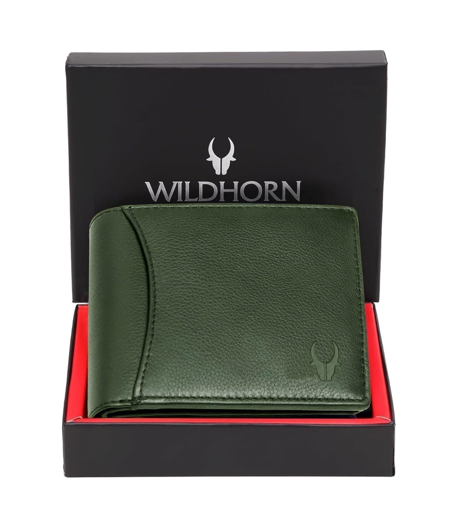 RFID Protected Leather Wallet for Men, Green