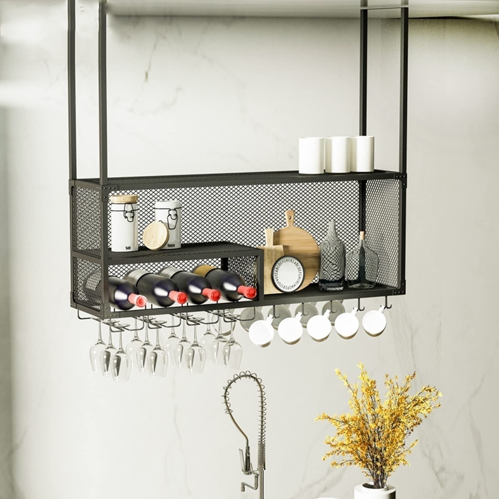 Porte-Verres à vin Suspendu : Solution Rangement Cuisine sans Encombrement