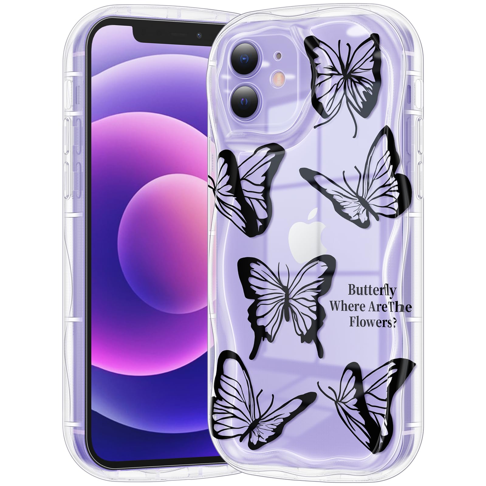 Coque iPhone 12 pour femmes et filles idée cadeau papillon - 8