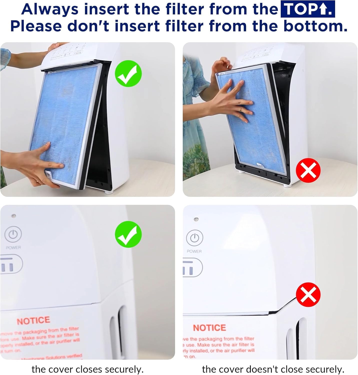 Membrane Solutions MSA3 Purificateur d'Air Chambre de 147㎡, 22dB Silencieux, Air Purifier HEPA pour Maison Bureau, mode sommeil, Elimine 99,97% des Allergènes, Fumée, Pollen, Odeurs d'animaux