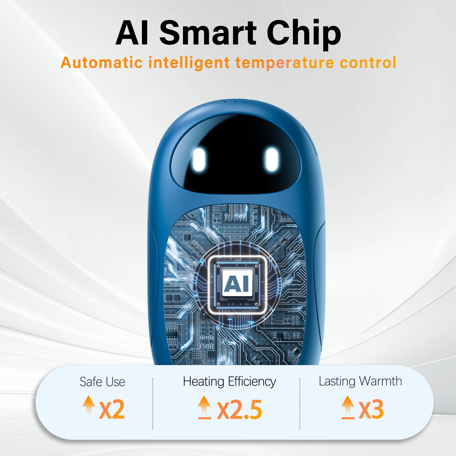 Calentadores de manos recargables, paquete de 2, chips inteligentes AI de 20 horas de calor seguro, calentadores de manos eléctricos magnéticos, regalos para Navidad, al aire libre, golf, caza