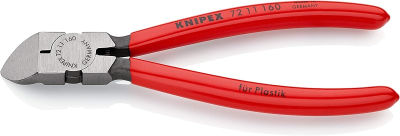 Alicate de Corte Diagonal KNIPEX 72 11 160 SB para Plásticos, Cabeça em Ângulo de 45° e Cabo Revestido, 1 unidade