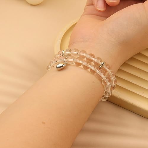 Miniatura 124 de 2Pcs Healing Crystal Bracelets for Women Handmade Beaded Bracelet Healing Prayers Crystal 8mm Natural Stone Beads Bracelet Stress Relief Get Well