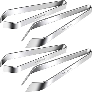 Fish Bone Tweezers, Professional Stainless Steel Flat and Slant Pliers Set for Kitchen Salmon Trout, 4 Pcs