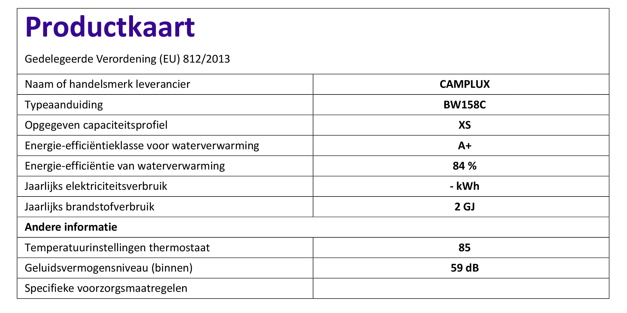 CAMPLUX BW158C Scaldacqua a Gas Tankless, 6 Litri, 12kW, Butano (28-30 mbar) / Propano (37 mbar), per Doccia da Campeggio