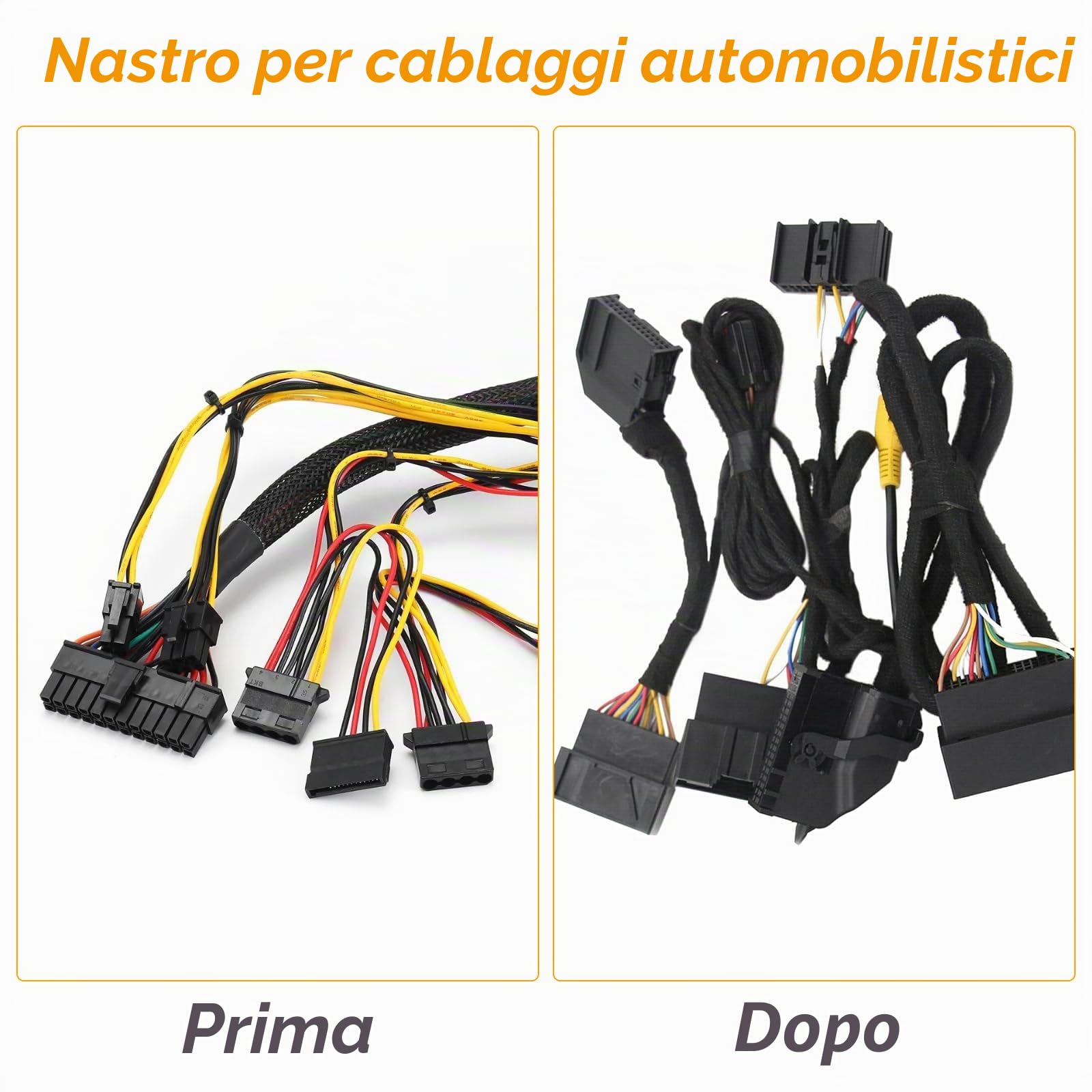 Lectorias 6 Pezzi Nastro Isolante, Nastro Adesivo Telato, Nastro in Tessuto | Nastro per Cablaggio Automobilistico per Auto, Nastro in Industriale Autoadesivo per Fili a Vista-Auto, Moto e Cavi