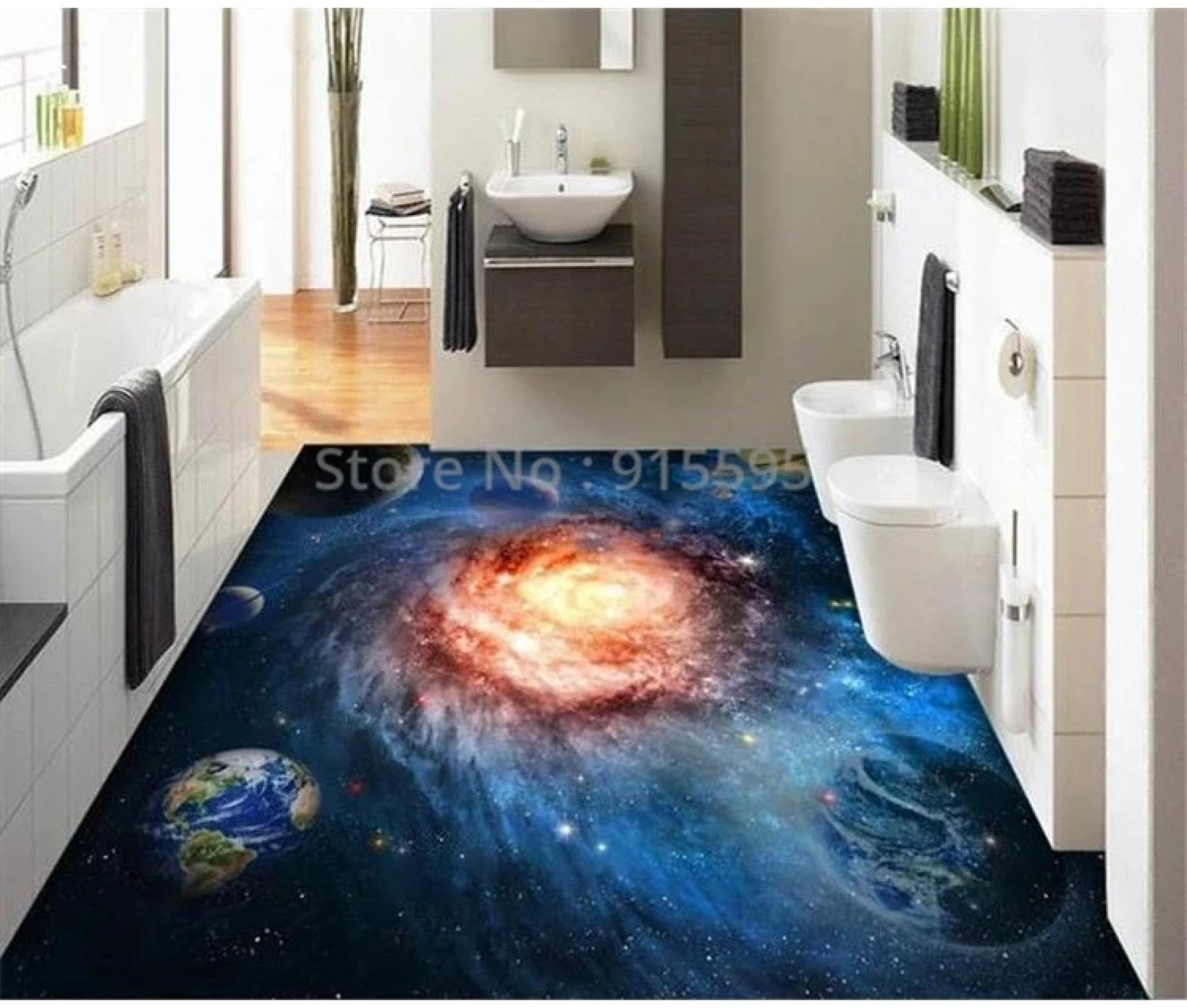 Stickers muraux 3D ciel étoilé autocollants pour carrelage de sol et chambre