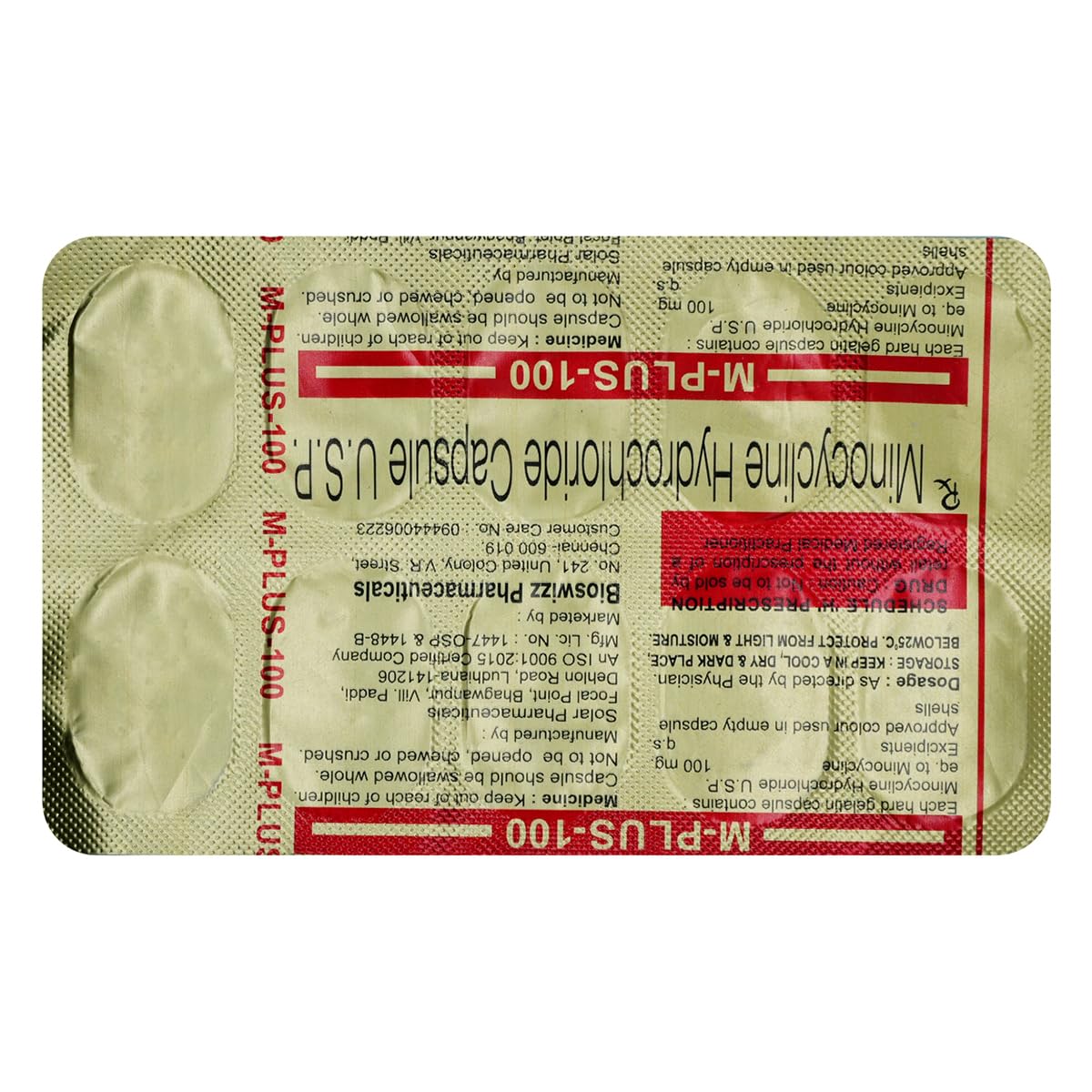 M-Plus-100 - Strip of 10 Capsules