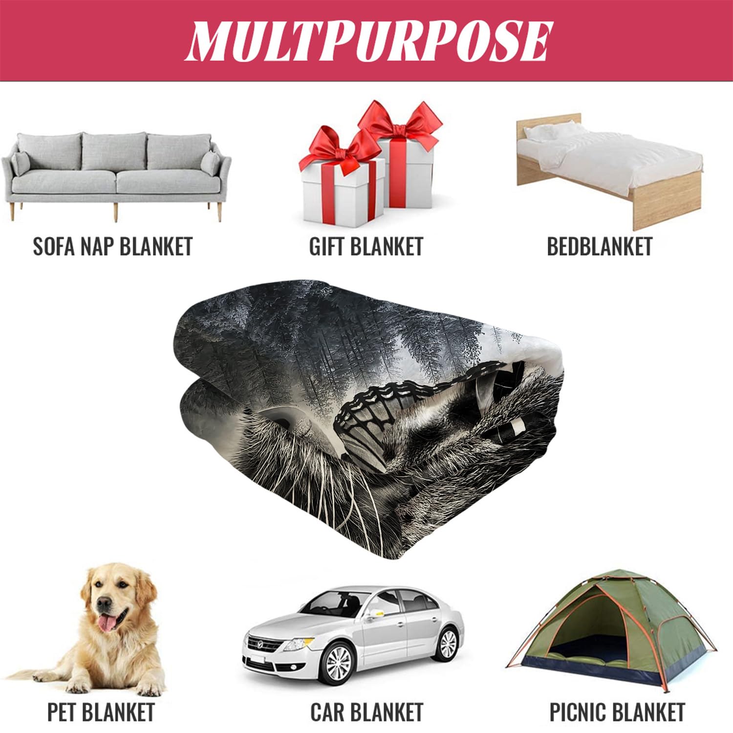 YISUMEI Koc 150 x 200 cm puszysty koc miękki flanelowy koc polarowy motyl kot