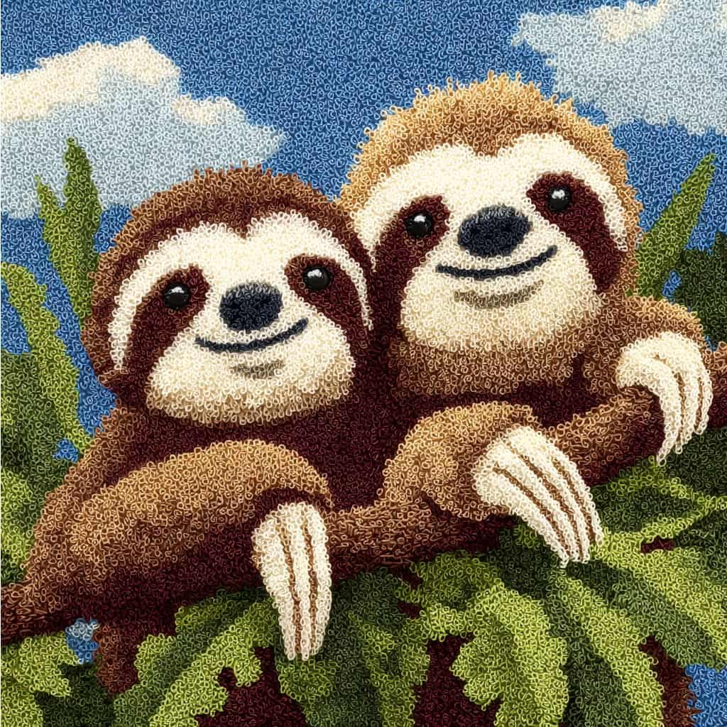 kitphoenix DIY Hand Crochet Pillow Kit,Sloths 43X43Cm Aesthetic Knitted Cushion Making Material Set,Beginner Friendly with Full Tutorial, Stylish Room Home Decor