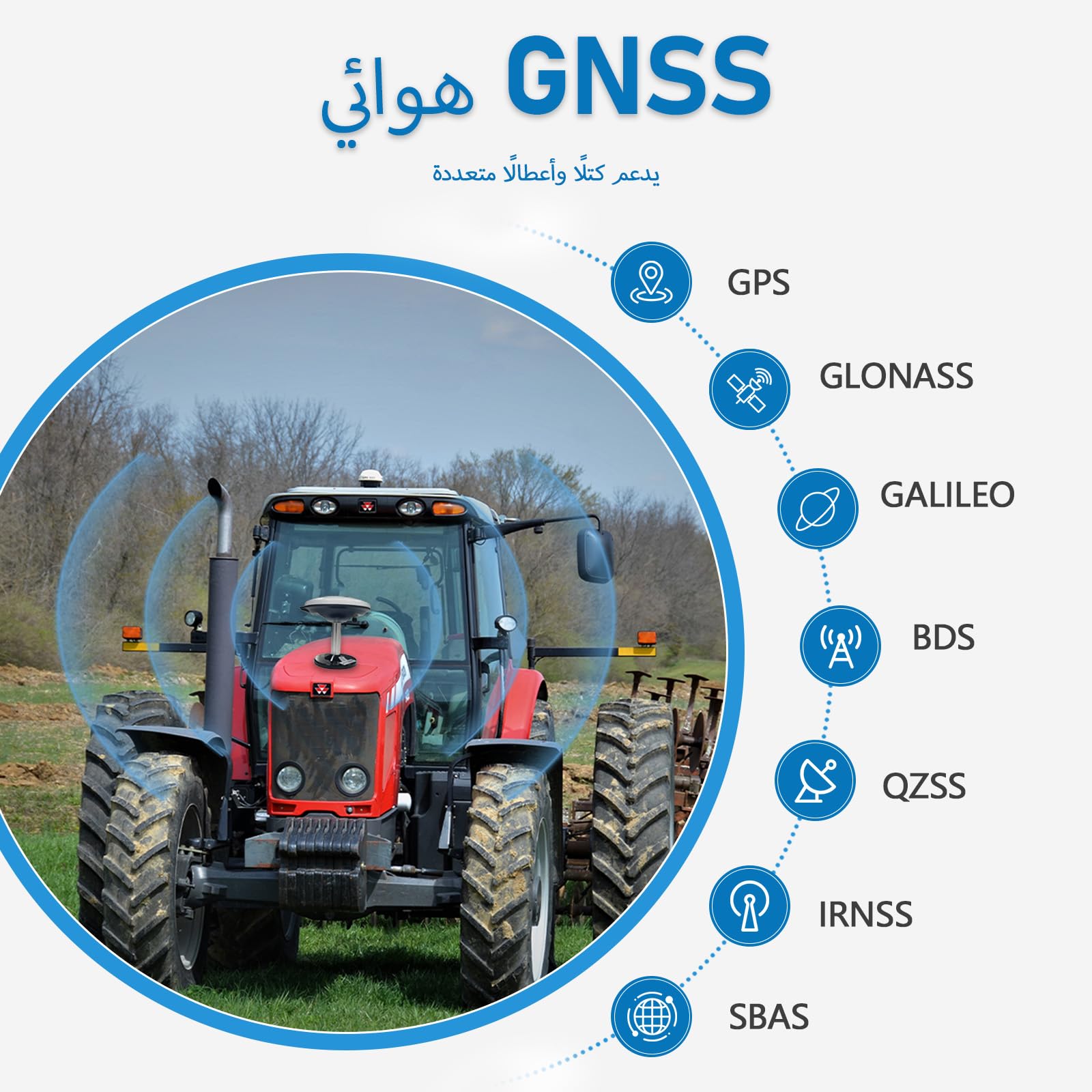 Traktorlenksystem mit Precision AG Software, Android 10 Tablet, 1-Zoll-Anschluss über CORS, 4-Zoll-Anschluss über PPP, A-B-Linienführung, kompatibel mit Allen CAT- und Traktoren-JY100 Plus