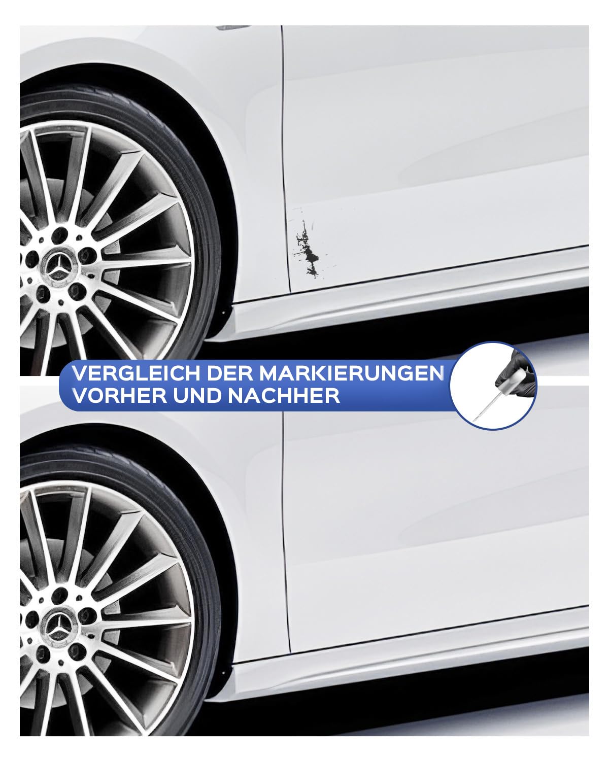 Polar White Touch Up Colour Mercedes-Benz A C E G M GL GLA GLB GLC GLE GLK CLA CLS SL SLK AMG GT