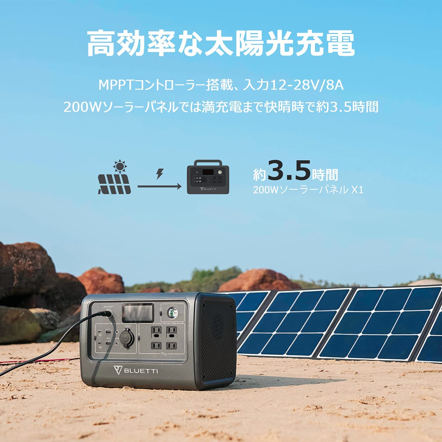 Amazon.co.jp: BLUETTI EB70 ポータブル電源 ソーラーパネル200wセット 