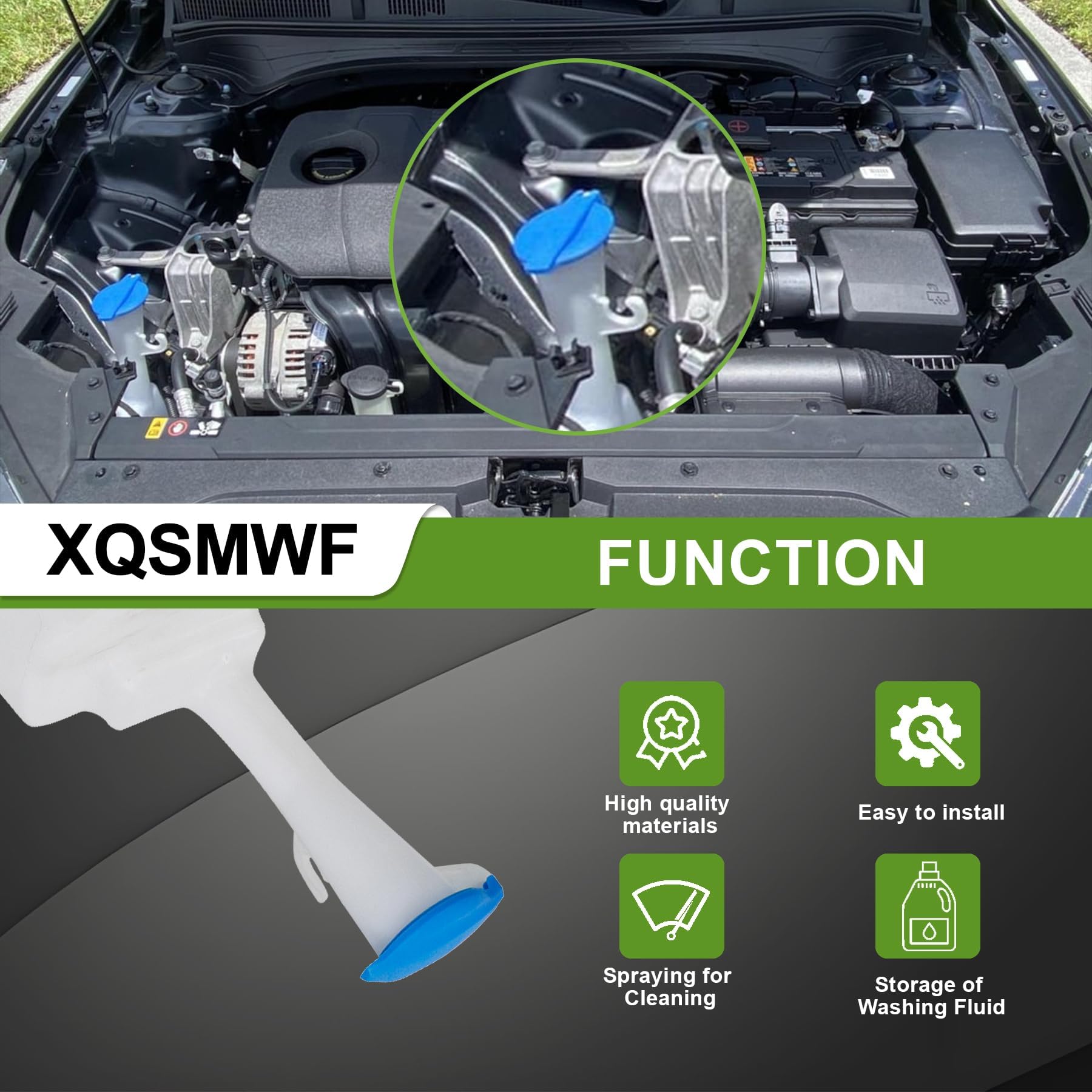 XQSMWF Depósito de líquido para limpiaparabrisas 98611M7100 compatible con Kia Forte 2019-2023
