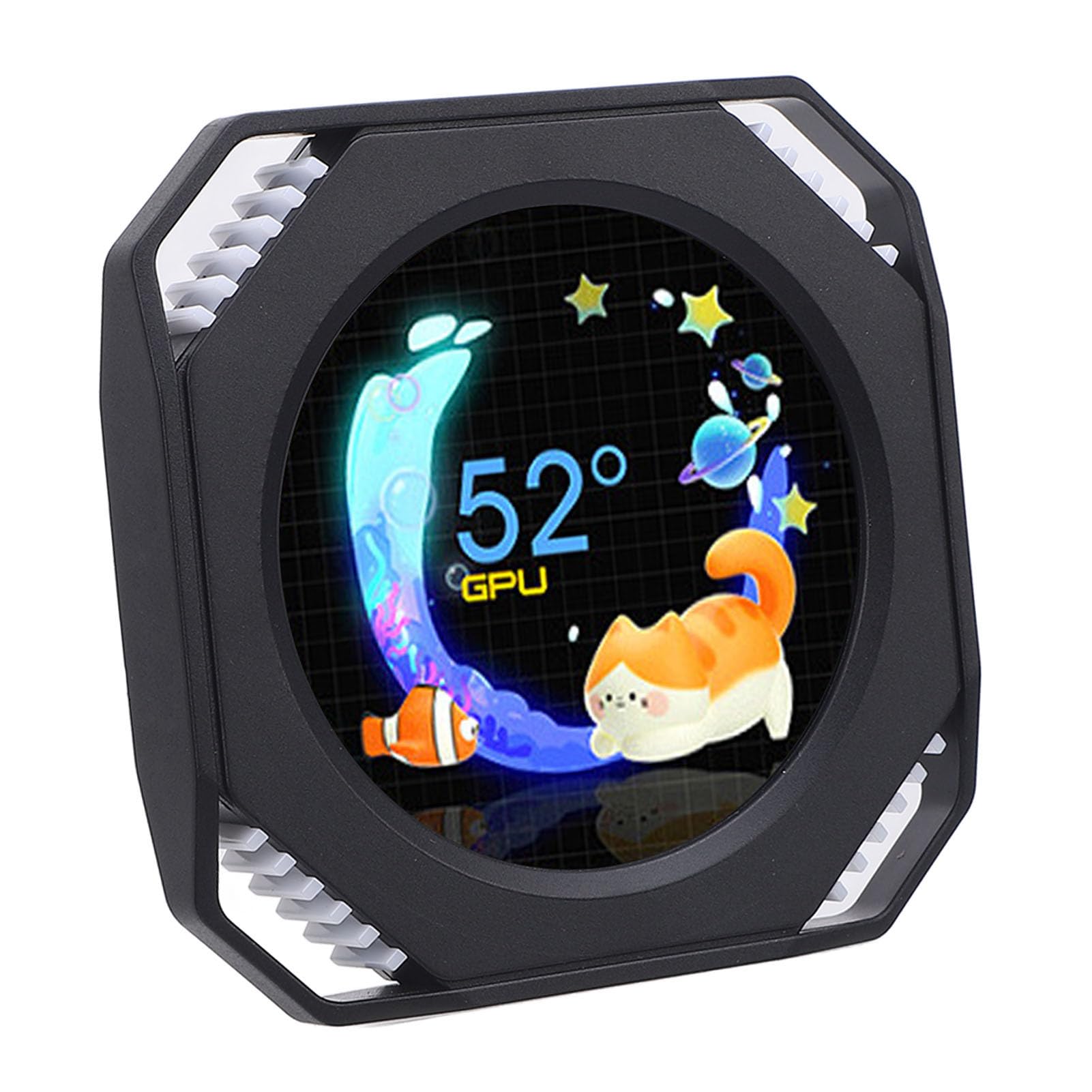 Generic Pulpit RGB Ambient Monitor do Wyświetlania Temperatury Komputera PC – Łatwa Konfiguracja i Edycja Wizualna – Dodatkowy Monitor DIY dla Entuzjastów Komputerów (BLACK)