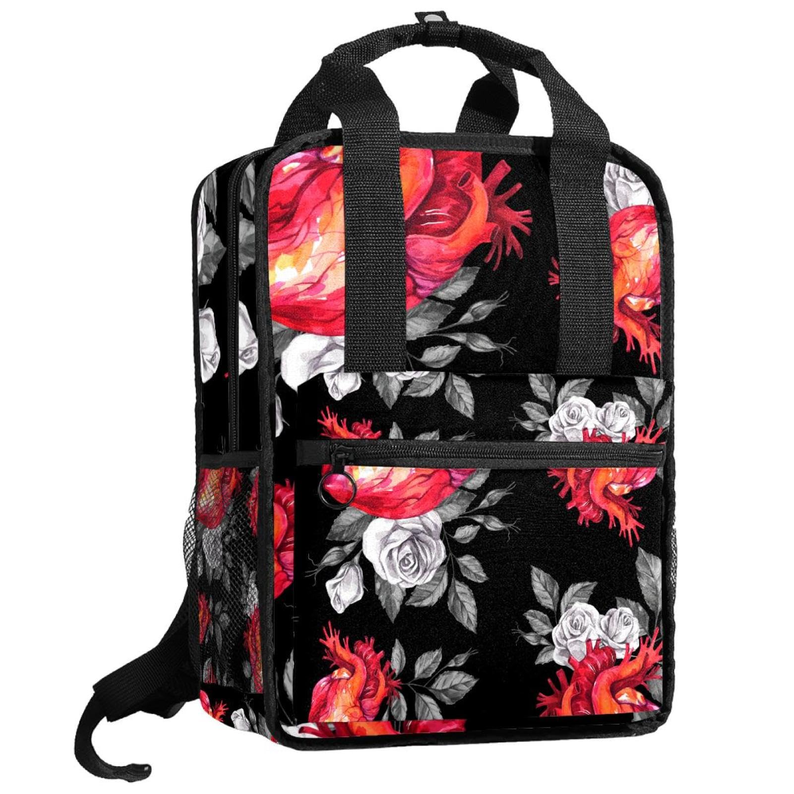 Cartable coeur multicolore pour filles et garçons | Sac à dos école réglable - 8