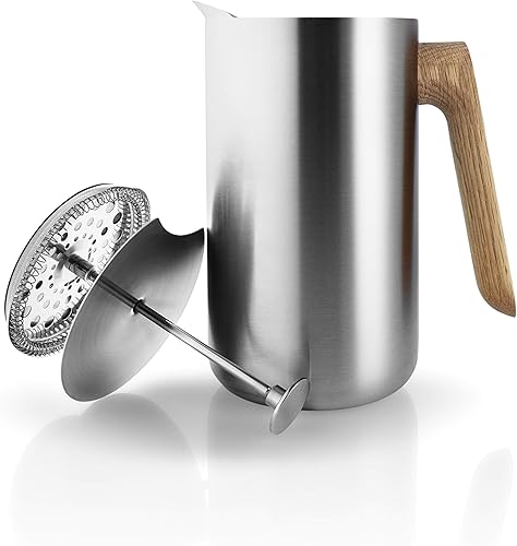 Miniatura 3 de Eva Solo Nordic Kitchen - Cafetera de prensa francesa de 34 onzas, jarra de acero inoxidable Thermo cafetiére con mango de madera de roble, diseño