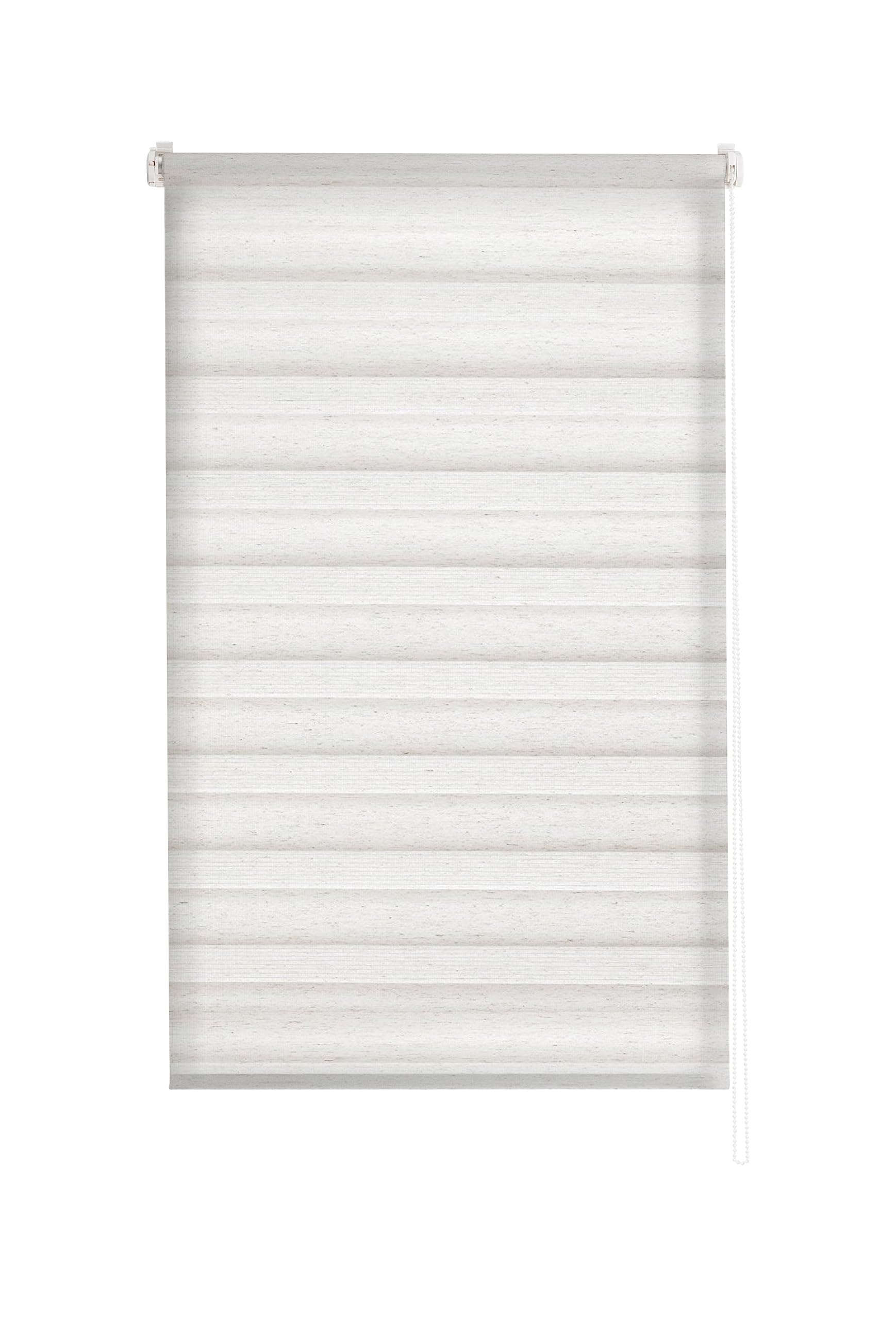 Estoralis | VERAL | Tenda a Rullo Notte e Giorno|"Nessuna perforazione" Doppio Tessuto| Lino | 45 x 150 cm (larghezza/altezza) dimensione del tessuto 42 x 150 cm. | Tende per finestre e porte