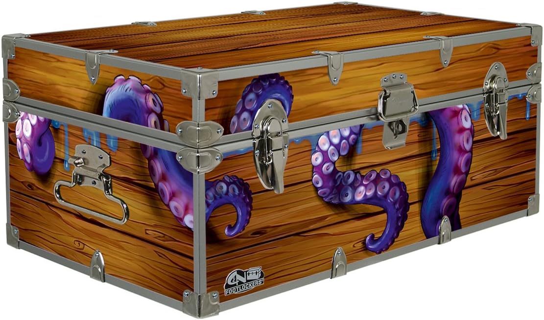 C&N Footlockers Designer Storage Trunks - Animal Themes - 32 x 18 x 13.5 Inches - Durable and Built to Last - Lockable (Sharks)