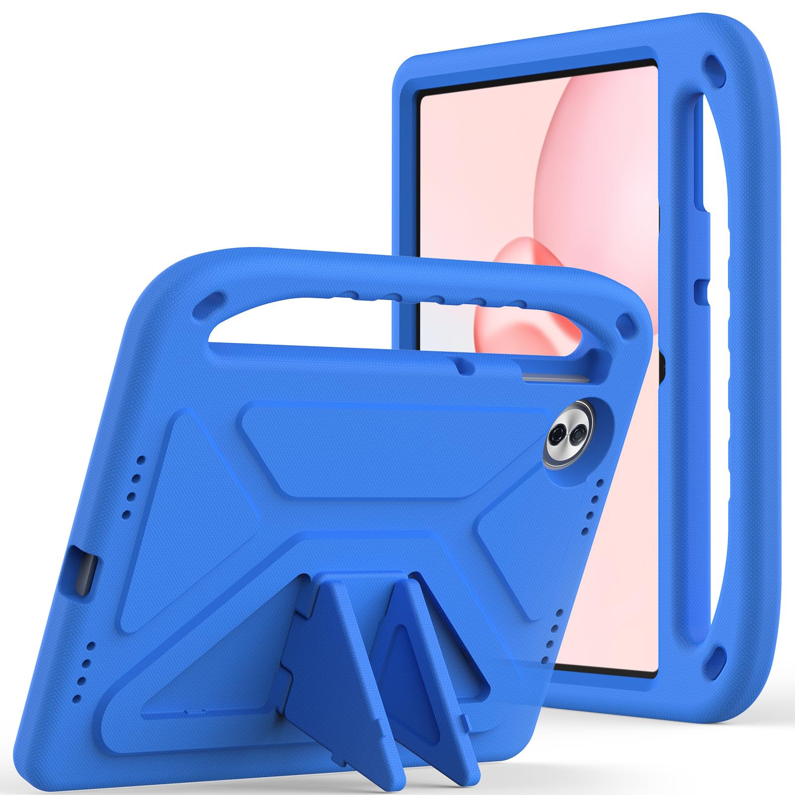 Compatibile con Honor Pad 10 (12,1 pollici) 2025, custodia protettiva leggera in EVA per bambini, antiurto, con manico e tracolla, custodia per tablet carina. Blu